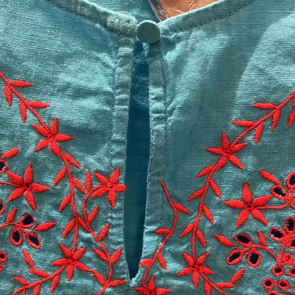 J Crew Embroidered linen tunic - Picture 6 of 7